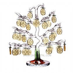 crystal copper cash tree with 28pcs copper