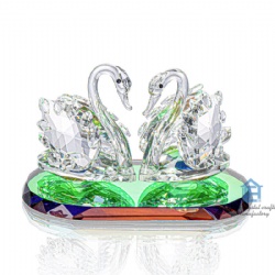 crystal couple swans
