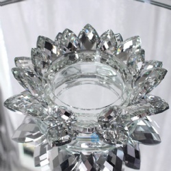 crystal lotus tealight candle holder