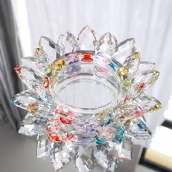 crystal lotus tealight candle holder