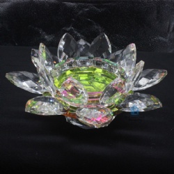 crystal lotus tealight candle holder