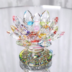 crystal lotus tealight candle holder