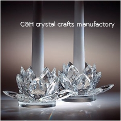 crystal lotus candle holder