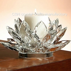 crystal lotus candle holder