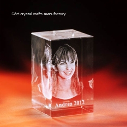 crystal cube with 3d logo