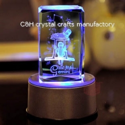 crystal cube with 3d logo