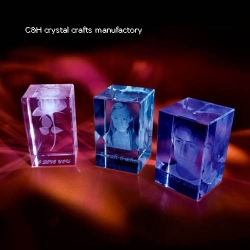 crystal cube with 3d logo