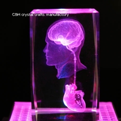 crystal cube with 3d logo