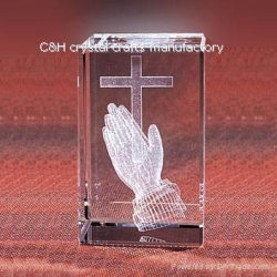 crystal cube with 3d logo