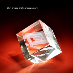 crystal cube with 3d logo