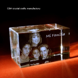 crystal cube with 3d logo