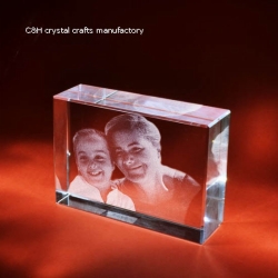 crystal cube with 3d logo