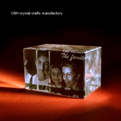 crystal cube with 3d logo