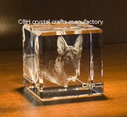 crystal cube with 3d logo