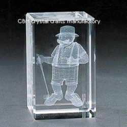 crystal cube with 3d logo