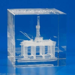 crystal cube with 3d logo