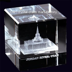 crystal cube with 3d logo