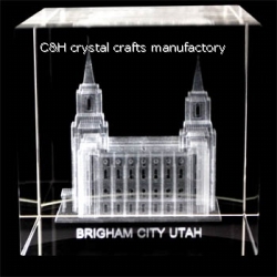 crystal cube with 3d logo