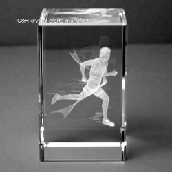 crystal cube with 3d logo