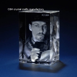 crystal cube with 3d logo