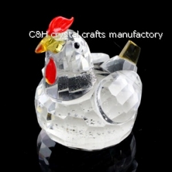 crystal hen animal figurine