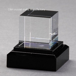 crystal cube with 3d logo