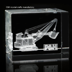 crystal cube with 3d logo