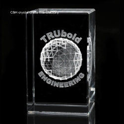 crystal cube with 3d logo