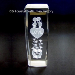 crystal cube with 3d logo