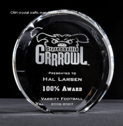 crystal trophy and award