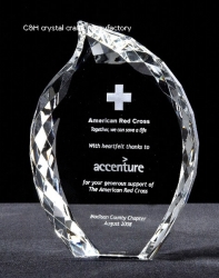 crystal trophy and award