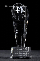 crystal trophy and award