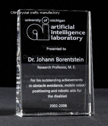 crystal trophy and award