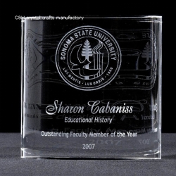 crystal trophy and award