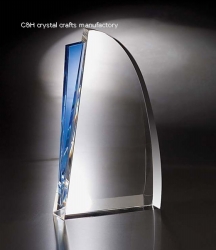 crystal trophy and award