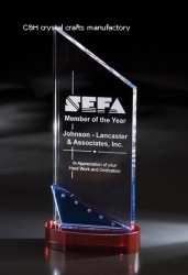 crystal trophy and award