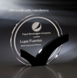 crystal trophy and award