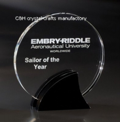 crystal trophy and award