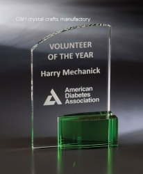 crystal trophy and award