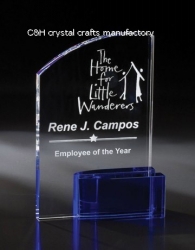 crystal trophy and award