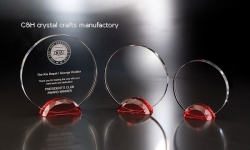 crystal trophy and award
