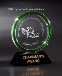 crystal trophy and award