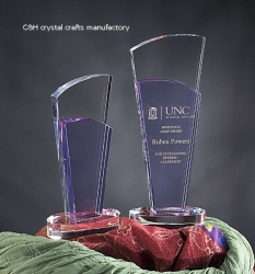 crystal trophy and award