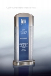 crystal trophy and award